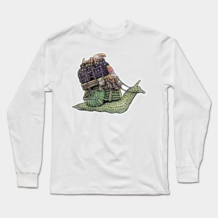 Gnome Snail Wagon Long Sleeve T-Shirt